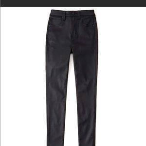 A&F Black Coated Skinny Pants